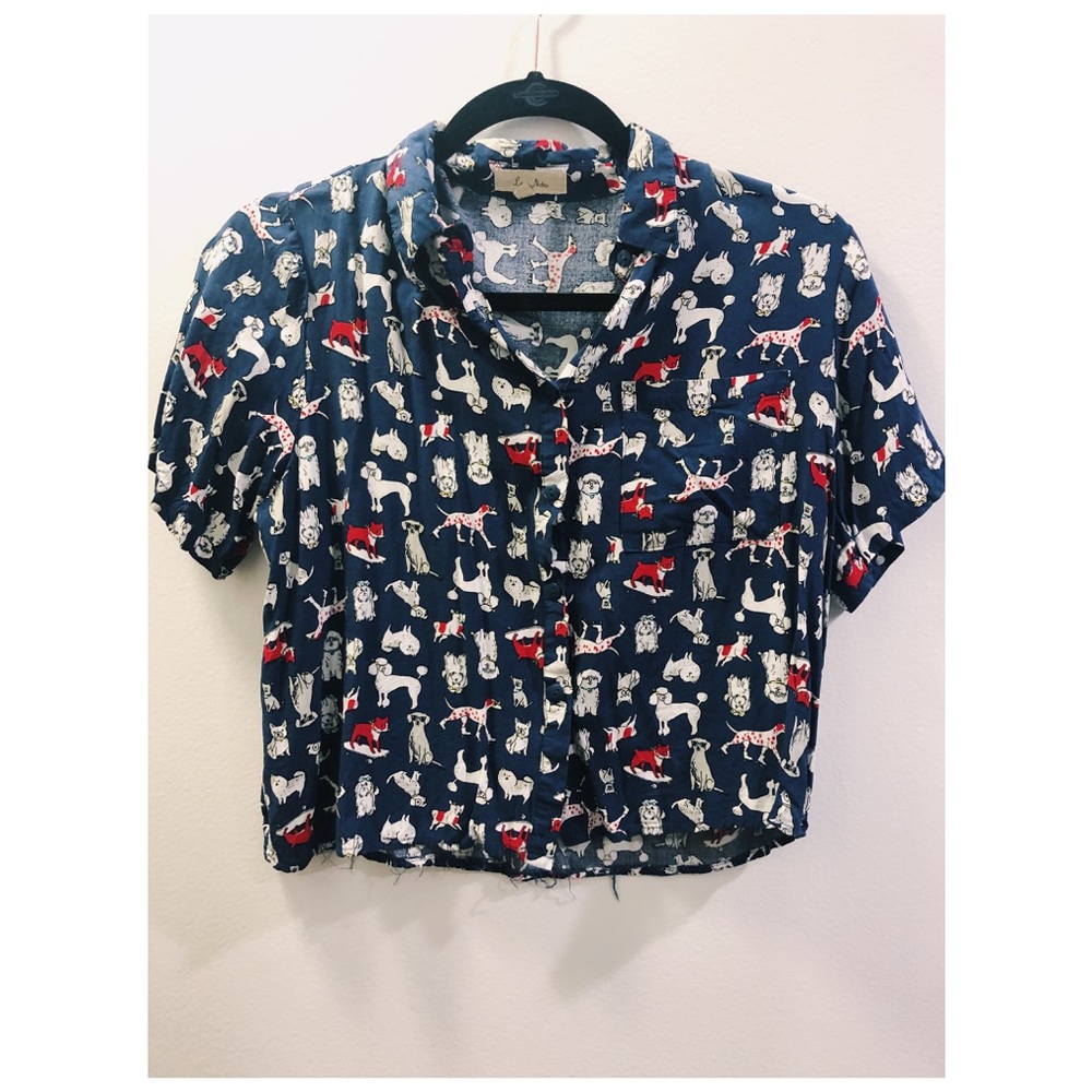 Cute and Quirky Dog Button Down Tee